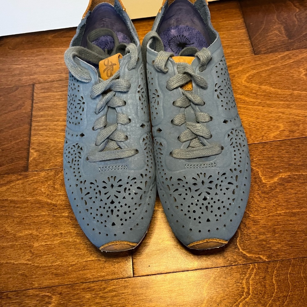 OTBT Blue Perforated Lace-Up Sneakers